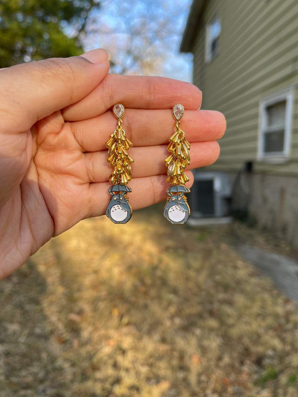 Totoro In The Rain Earrings