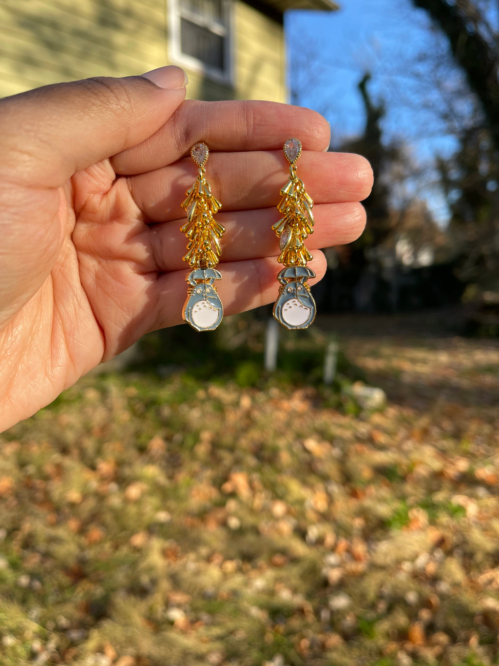 Totoro In The Rain Earrings