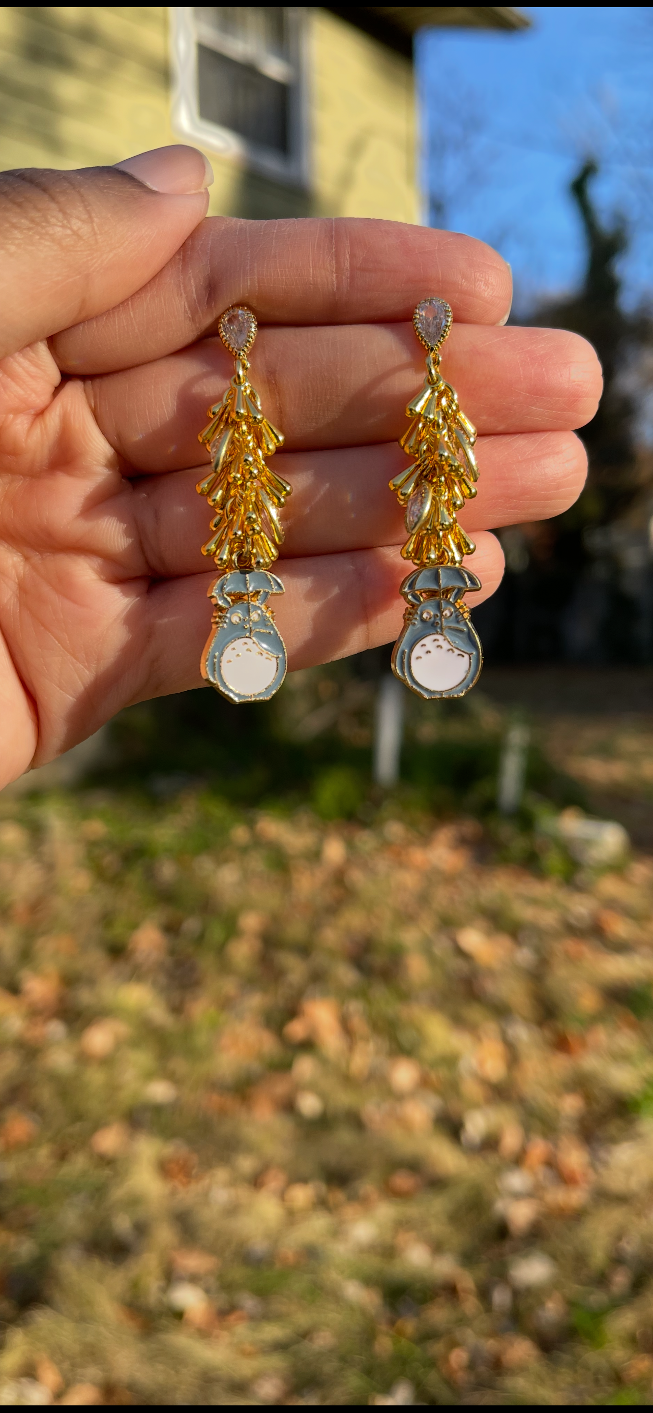 Totoro In The Rain Earrings