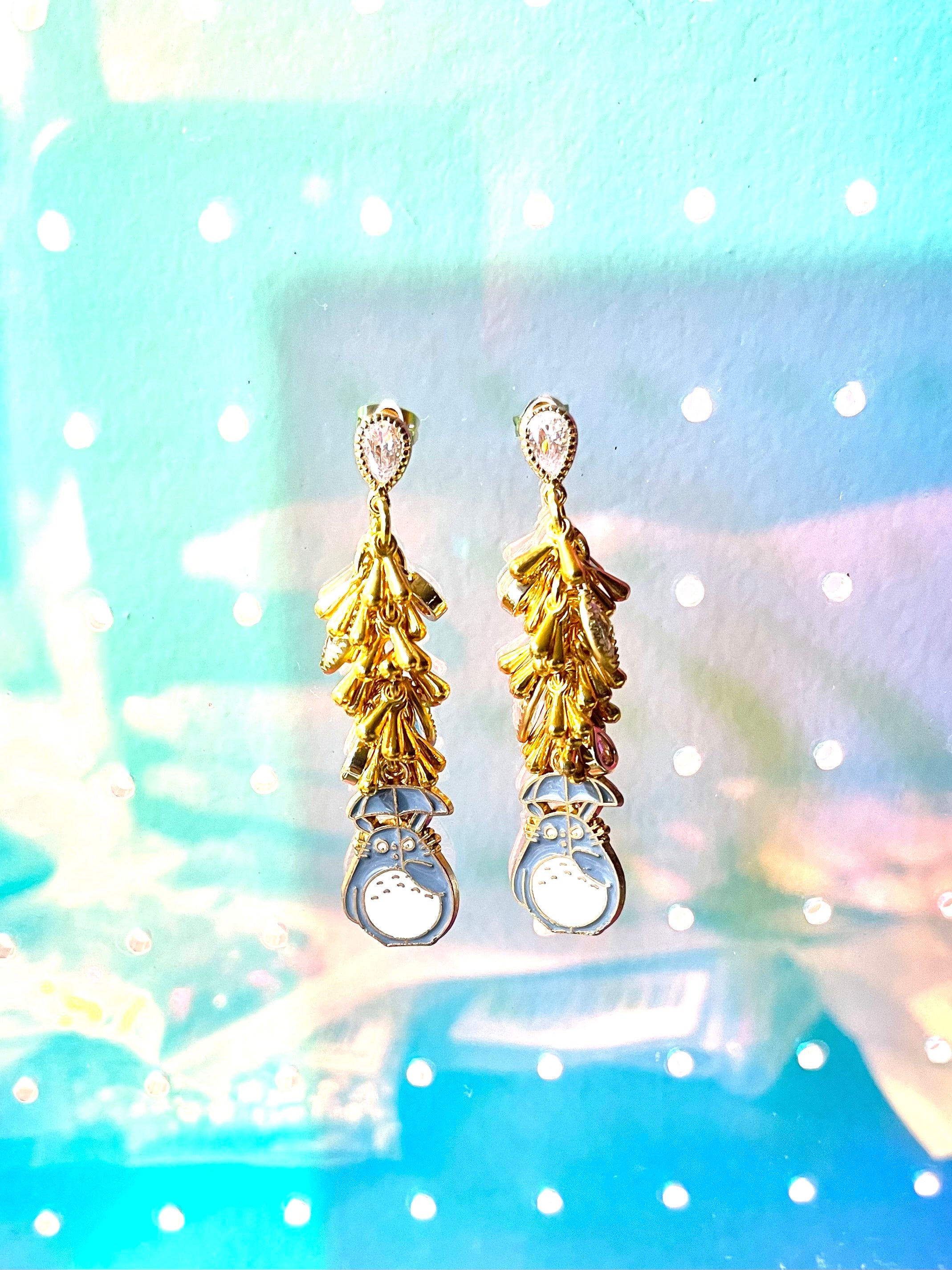 Totoro In The Rain Earrings