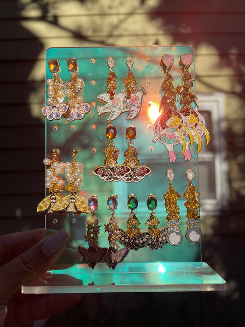 Black + Red Moth Earrings